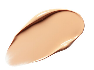 Close-up of liquid foundation on a white surface, ideal for beauty and cosmetic product promotions