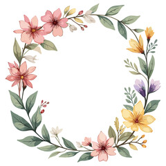 Watercolor Floral Wreath Illustration Perfect for Invitations, Decorations, and Creative Projects