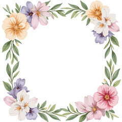 Beautiful floral wreath with soft pastel colors perfect for invitations, cards, or decorations