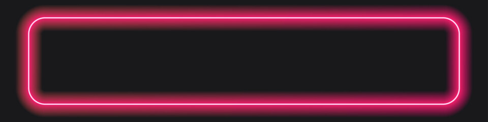 Bright neon pink rectangular frame featuring a glowing halo effect, perfect for futuristic design elements.