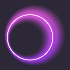 A vibrant neon circle emitting a purple halo, perfect for futuristic and modern design projects.