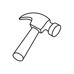 Claw hammer line art illustration