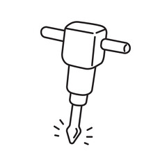 jackhammer line art illustration