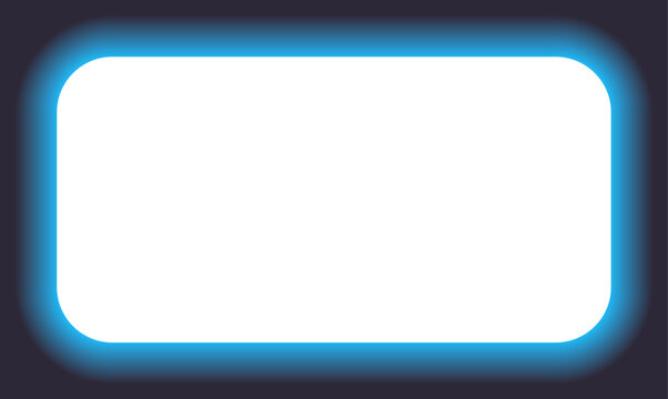 Bright neon blue halo framing a white rectangle, ideal for digital designs and content.