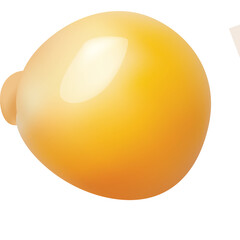 A Translucent Yellow Sphere with a Small Nipple Like Extension and a Smooth Shiny Surface Isolated on a Transparent Background Illuminated with Soft Light