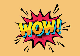 Wow! Comic book style expression bursting with energy and exclamation
