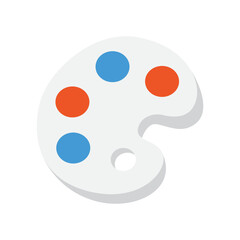 Palette with orange and blue paint colors. Suitable for art supplies store website, painting class promotional materials, or artist portfolio backgrounds