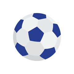 Soccer ball with blue and white pattern for sports themed designs, soccer events, team merchandise, sports websites, and sports products