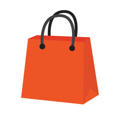 Orange shopping bag, perfect for retail or marketing designs showcasing promotions, sales, or shopping concepts