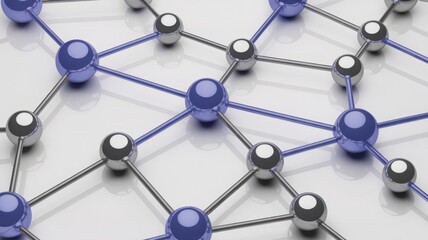 Network of interconnected nodes, representing a complex system or network. This image is perfect for illustrating concepts like networking, data flow, or connections