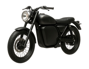 Obraz premium Retro electric motorcycle featuring a circular headlight and sleek minimalist style.