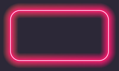 Bright pink neon frame with a soft halo glow, creating a modern, futuristic atmosphere.