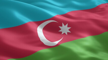 Azerbaijan flag waving proudly in the wind, a symbol of national pride and identity shimmering with vibrant colors in a dynamic video sequence