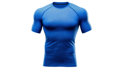 PNG of Men's athletic short-sleeve shirt in vibrant blue, perfect for fitness and active lifestyles.