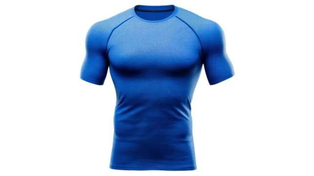 PNG of Men's athletic short-sleeve shirt in vibrant blue, perfect for fitness and active lifestyles.