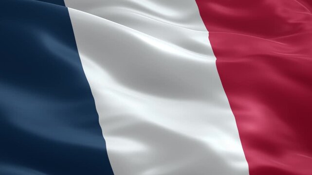 Dynamic video of the French flag waving gracefully in the wind, perfect for national pride, travel, or international events