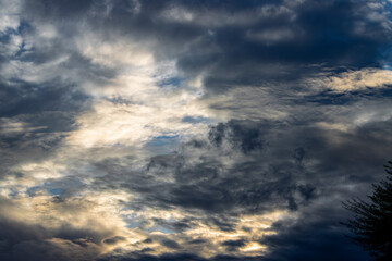 storm clouds at sunset