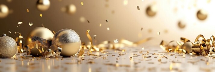 Happy new year gold celebration decoration.