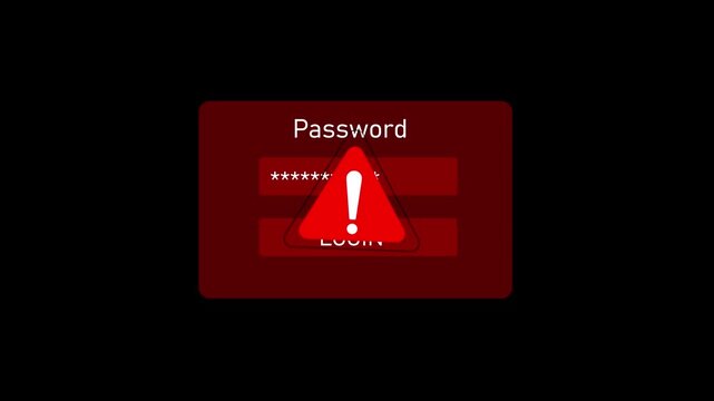 Security password login online wrong password concept and entering username and password of social media, log to an online bank account animation, data protection from hacker.