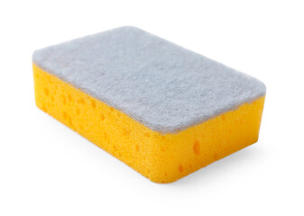 One clean kitchen sponge isolated on white