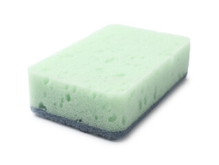 One clean kitchen sponge isolated on white