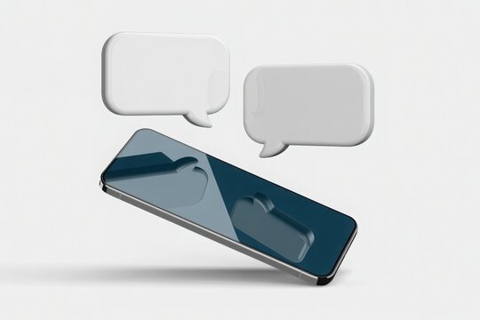 Smartphone with Speech Bubbles: Communication in the Digital Age