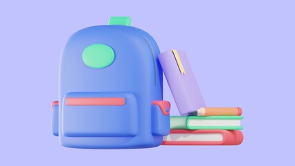 3D School Equipment Education Illustration Background with Classroom Learning Elements - 1