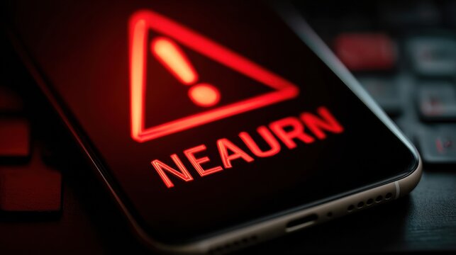 Scam Lottery Notification Displayed on Smartphone Highlights the Dangers of Phishing Fraud and Social Engineering