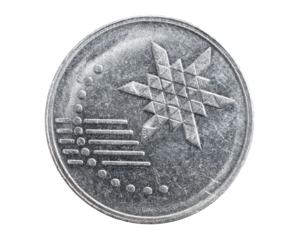 Malaysia ten sen coin on a white isolated background