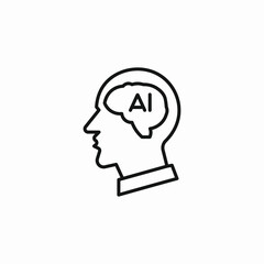 ai brain icon sign vector