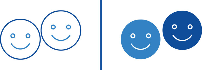 Joyful Smile Icons: A vibrant graphic featuring two cheerful smile face icons side-by-side. The image conveys positivity, happiness, and lightheartedness.