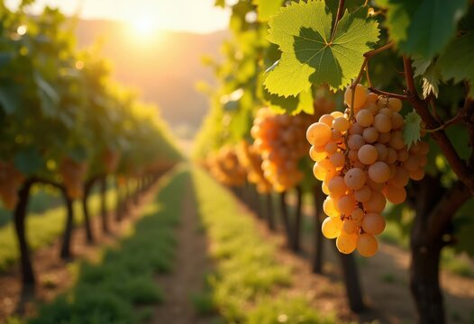 Elegant Vineyard Whites Unveiling Exquisite Grapes Journey Harvest Delight Sunlight Blessing