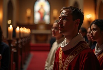 Ash Wednesday Religious Observance Church Reflection Meditation Symbolic Ritual Black Ash Cross