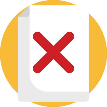 A symbol indicating disapproval or denial of a request.