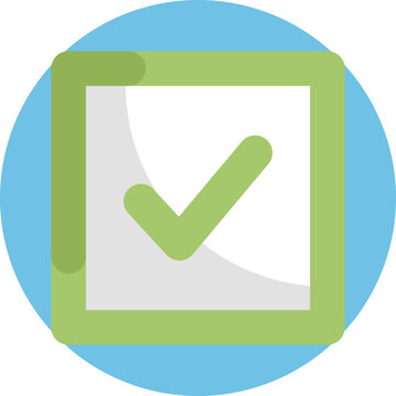 A checkmark symbol indicating approval or verification.