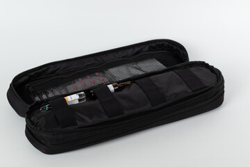 Isothermal ampoule holder with capacity for 44 ampoules, holder is part of extra large tactical sanitary rescue backpack