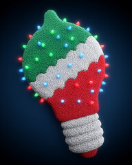 extured Christmas light bulb ornament with colorful LEDs