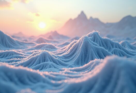 Exquisite Complex Polygonal Terrain Frost Patterns Intricate Visual Composition
