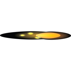 Abstract Oval Shape with Glowing Yellow Orbs and Dark Gradient Background Transparency