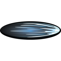 Abstract Blue And White Light Streaks Emanating From A Dark Oval Shape On A Transparent Background