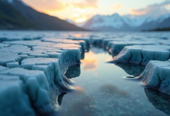 Melting Glacier Ablation Zone Raw Environmental Exposure Phenomenon Captured Cold Surface Dynamics
