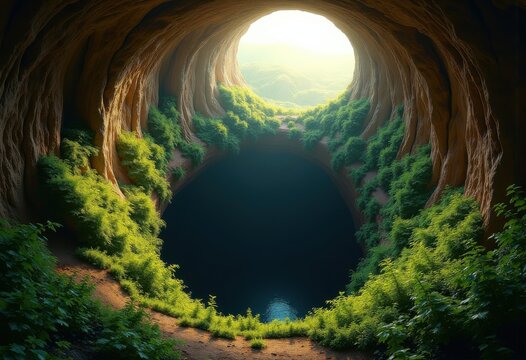 Volatile Crater Emergence Sudden Earth Disruption Organic Cavern Creation Unveiling