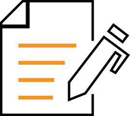 Document Editing Icon &ndash; Outline Writing Symbol for Content, Notes & Templates
