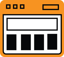 Website Layout Template Icon &ndash; UI/UX Wireframe Design Symbol