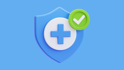 3D Health Insurance Background with Medical and Coverage Concepts - 1