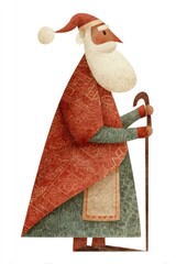 Naklejka premium Vintage Santa Claus illustration.