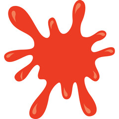 Vibrant Orange Splatter Blob with Transparent Background and Jagged Edges Abstract Liquid Shape
