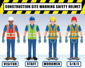 illustration of a variety  safety standards for the construction industry  instruction on construction site