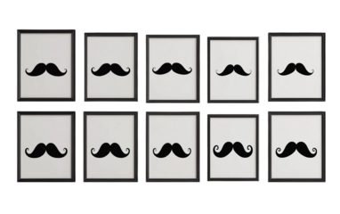 Inspiring wall art featuring multiple framed motivational quotes isolated on transparent background PNG