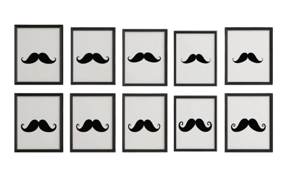 Inspiring wall art featuring multiple framed motivational quotes isolated on transparent background PNG - Powered by Adobe